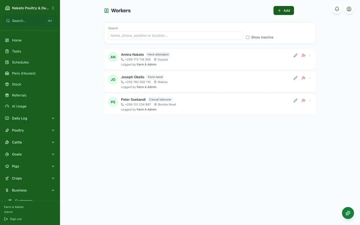 Keep a worker record in the Famu app