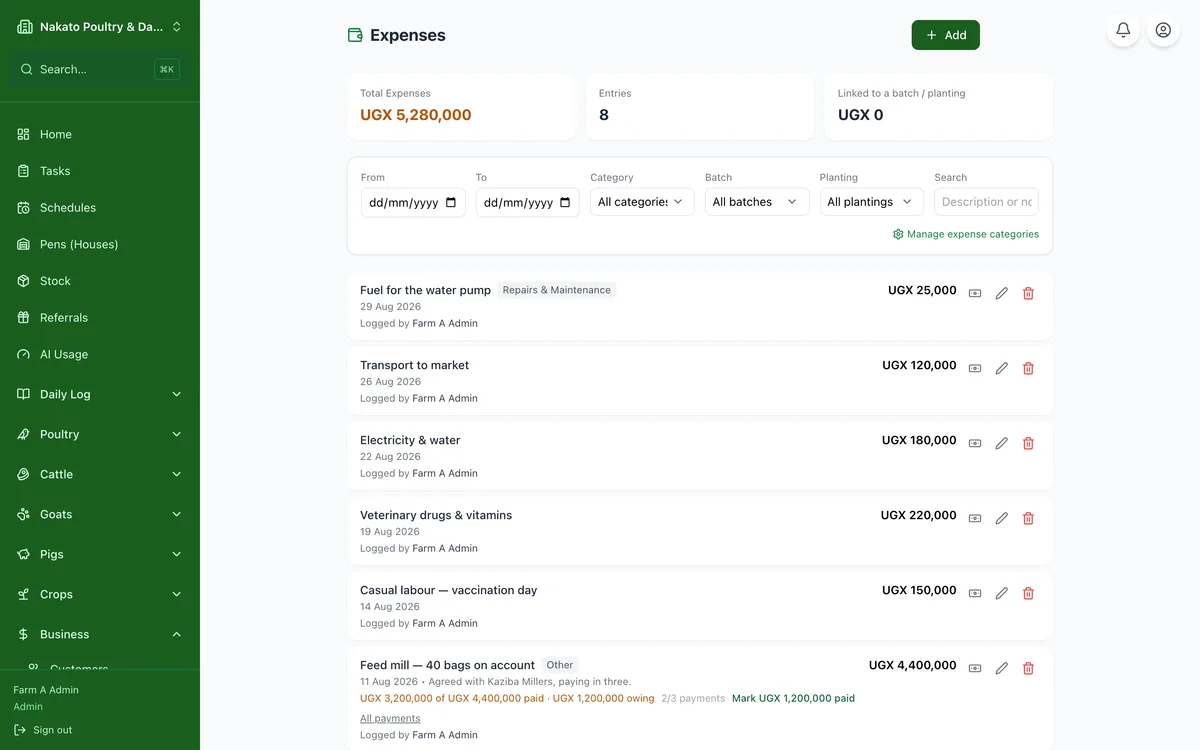 Record what you spent in the Famu app