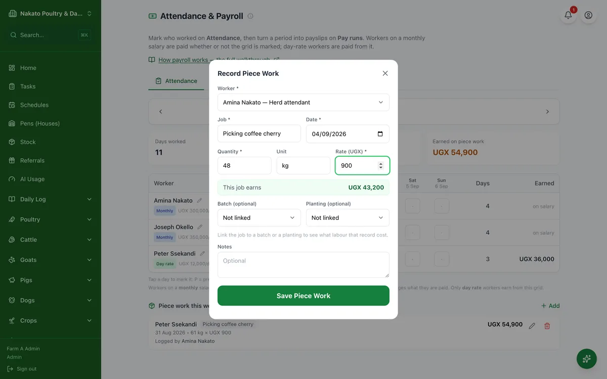 Pay by the crate, not by the day in the Famu app
