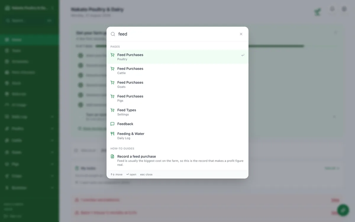 Find any page or guide fast in the Famu app