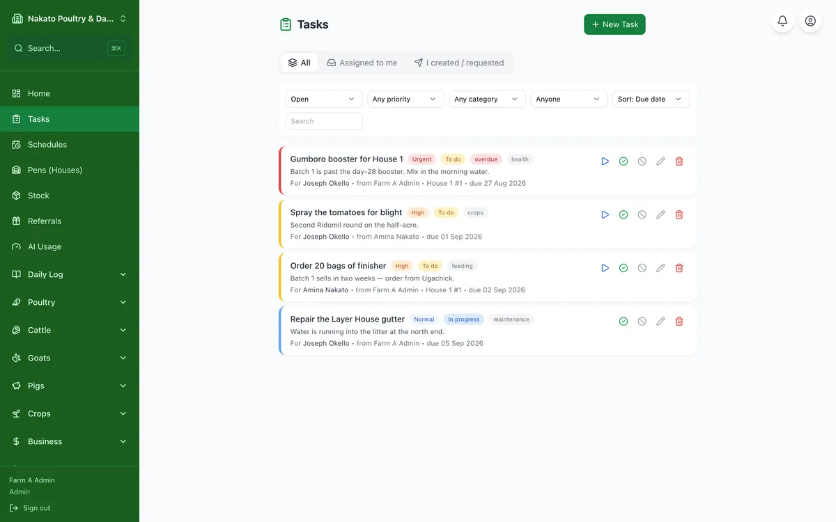 Keep a task list in the Famu app